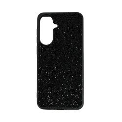 Capa de Silicone de Designer com Cristais de Diamante para Samsung Galaxy A37 Preto